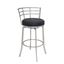 Viper 26 Inch Counter Height Swivel Black Faux Leather and Brushed Stainless Steel Bar Stool