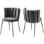 Virtue Performance Velvet Dining Chair Set Of 2 In Black Gray