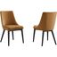 Viscount Accent Performance Velvet Dining Chair - Set of 2 In Cognac