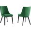 Viscount Accent Performance Velvet Dining Chair - Set of 2 In Emerald