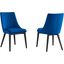 Viscount Accent Performance Velvet Dining Chair - Set of 2 In Navy