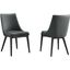 Viscount Dining Side Chair Vinyl Set of 2 In Gray