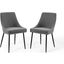 Viscount Upholstered Fabric Dining Chairs - Set of 2 EEI-3809-BLK-CHA
