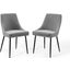 Viscount Upholstered Fabric Dining Chairs - Set of 2 EEI-3809-BLK-LGR