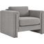 Visible Boucle Fabric Armchair In Light Gray