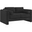Visible Boucle Fabric Loveseat In Black