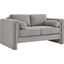 Visible Boucle Fabric Loveseat In Light Gray