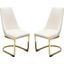 Vogue Dining Chairs Set of 2 In Cream Velvet With Polished Gold Metal Base