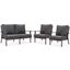 Walbrooke 3 Piece Outdoor Patio Set In Charcoal