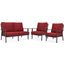Walbrooke 3 Piece Outdoor Patio Set In Red