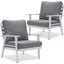 Walbrooke Outdoor Patio Arm Chairs With Cushions Set of 2 In Grey