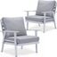 Walbrooke Outdoor Patio Arm Chairs With Cushions Set of 2 In Light Grey