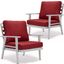 Walbrooke Outdoor Patio Arm Chairs With Cushions Set of 2 In Red