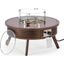 Walbrooke Outdoor Patio Round Slats Design Fire Pit Side Table In Brown