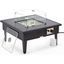 Walbrooke Outdoor Patio Square Fire Pit Side Table In Black