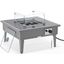 Walbrooke Outdoor Patio Square Fire Pit Side Table In Grey