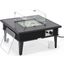 Walbrooke Outdoor Patio Square Slats Design Fire Pit Side Table In Black