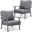 Walbrooke Patio Arm Chair Set of 2 In Grey