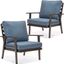 Walbrooke Patio Arm Chair Set of 2 In Navy Blue