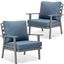 Walbrooke Patio Arm Chair Set of 2 In Navy Blue