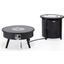 Walbrooke Patio Round Fire Pit and Tank Holder In Black