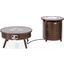 Walbrooke Patio Round Fire Pit and Tank Holder In Brown