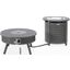Walbrooke Patio Round Fire Pit and Tank Holder In Grey