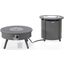 Walbrooke Patio Round Fire Pit and Tank Holder In Grey