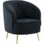 Wallace Modern Velvet Accent Chair In Black
