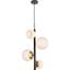 Wells 18 Inch Pendant In Black And Brass With White Shade