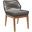 Wellspring Outdoor Patio Teak Wood Dining Chair In Gray Graphite
