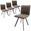 Wesley Leather Dining Chair Set of 4 In Grey