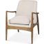 Westan Cream Fabric With Medium Brown Wood Accent Chair