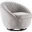 Whirr Tufted Fabric Fabric Swivel Chair In Black Light Gray