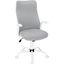 White Office Chair In Grey Fabric With Multi Position