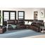 Whitman Verona Coffee Powered By Freemotion 6 Piece Modular Power Reclining Sectional With Power Headrests And Console In Coffee