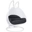 Wicker Hanging 2 person Egg Swing Chair White and Black