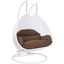 Wicker Hanging 2 person Egg Swing Chair White and Brown