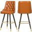 Willa Cognac Faux Leather Counter/Bar Stool Set of 2