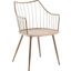 Winston Farmhouse Chair In Antique Copper Metal And White Washed Wood