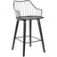Winston Farmhouse Counter Stool In Black Wood And Black Metal
