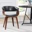 Wood Faux Leather Dining Chair In Black