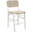 Woven Back Counter Stool With Rush Seat In Matte White Lacquer