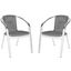 Wrangell Gray Indoor/Outdoor Stacking Arm Chair Set of 2 FOX5207C