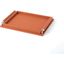 Wrapped Handle Small Tray In Coral Leather