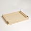 Wrapped Handle Small Tray In Ivory Leather