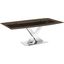 X Base Dining Table With Stainless Base and Smoked Top