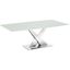 X Base Dining Table With Stainless Base and White Top
