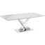 X Base Dining Table With Stainless Base and White Marbled Top