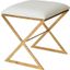 X-Side-Guo Cream Ostrich And Gold X Side Stool